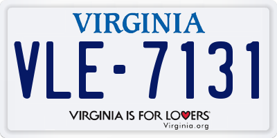VA license plate VLE7131