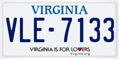 VA license plate VLE7133