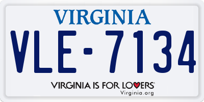 VA license plate VLE7134