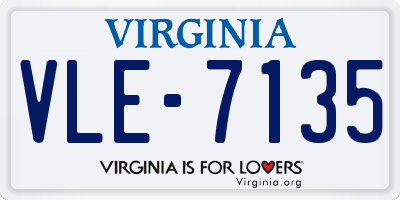 VA license plate VLE7135