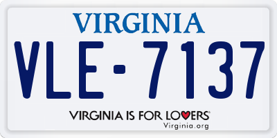 VA license plate VLE7137