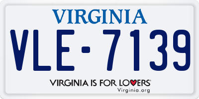 VA license plate VLE7139