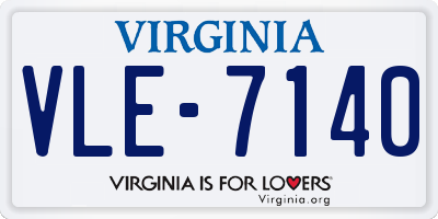 VA license plate VLE7140