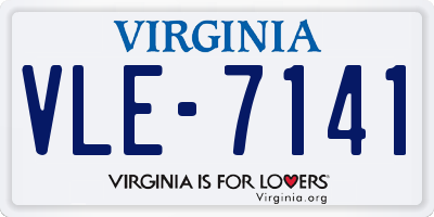 VA license plate VLE7141