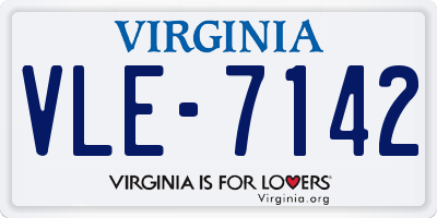 VA license plate VLE7142