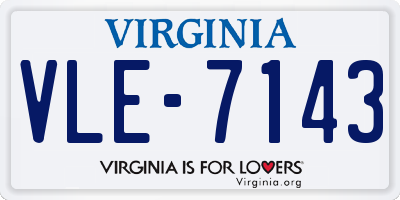 VA license plate VLE7143