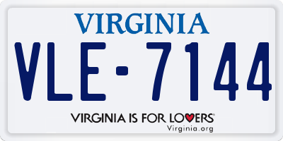 VA license plate VLE7144