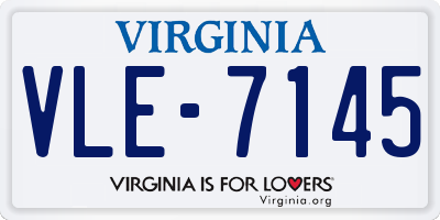 VA license plate VLE7145