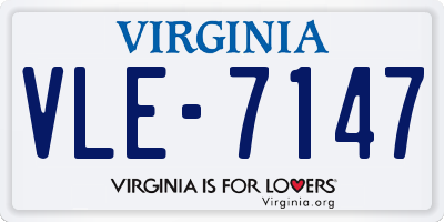 VA license plate VLE7147