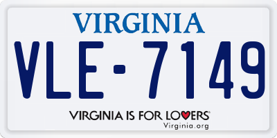 VA license plate VLE7149