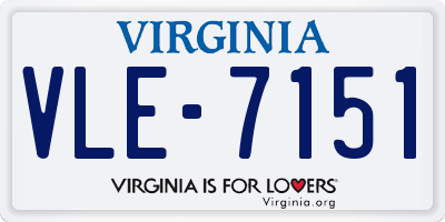 VA license plate VLE7151