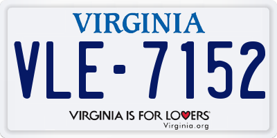 VA license plate VLE7152