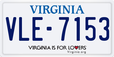 VA license plate VLE7153