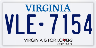 VA license plate VLE7154