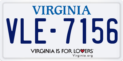 VA license plate VLE7156