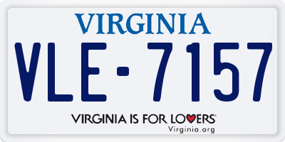 VA license plate VLE7157