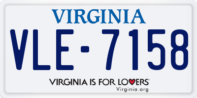 VA license plate VLE7158