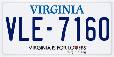 VA license plate VLE7160