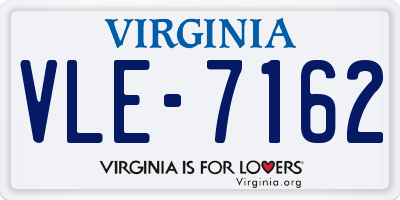 VA license plate VLE7162