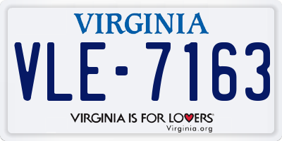 VA license plate VLE7163