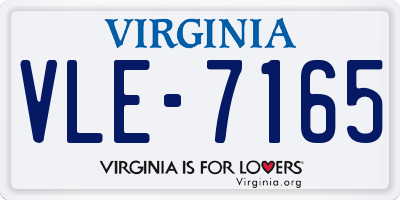 VA license plate VLE7165