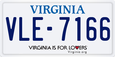 VA license plate VLE7166