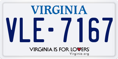 VA license plate VLE7167