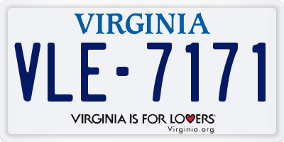 VA license plate VLE7171