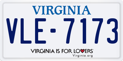 VA license plate VLE7173