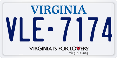 VA license plate VLE7174
