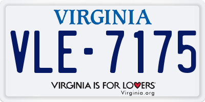 VA license plate VLE7175
