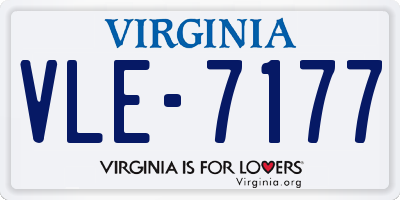 VA license plate VLE7177