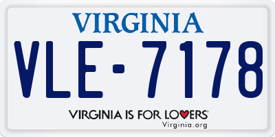 VA license plate VLE7178