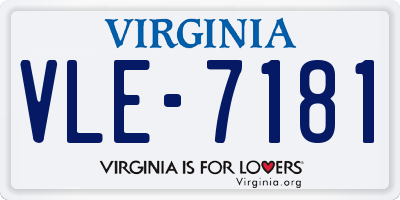 VA license plate VLE7181
