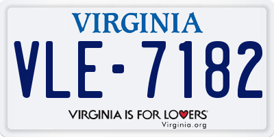VA license plate VLE7182