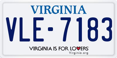 VA license plate VLE7183