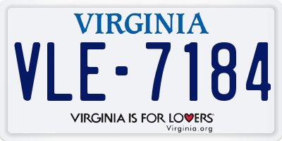 VA license plate VLE7184