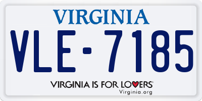 VA license plate VLE7185