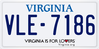 VA license plate VLE7186