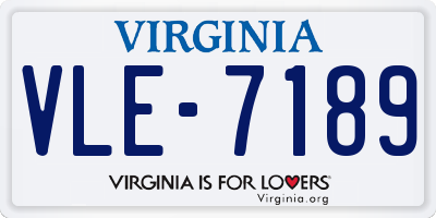 VA license plate VLE7189
