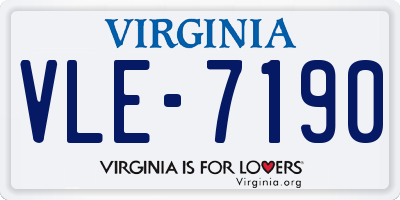 VA license plate VLE7190