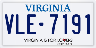 VA license plate VLE7191