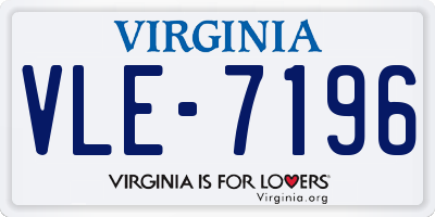 VA license plate VLE7196