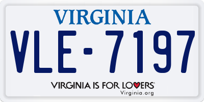 VA license plate VLE7197