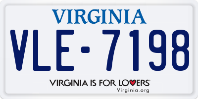 VA license plate VLE7198