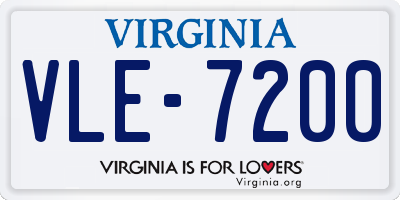 VA license plate VLE7200