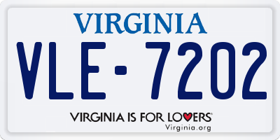 VA license plate VLE7202