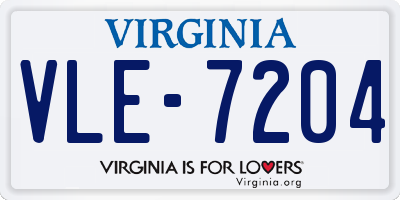 VA license plate VLE7204