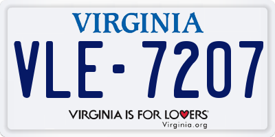VA license plate VLE7207