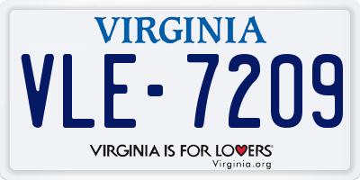 VA license plate VLE7209